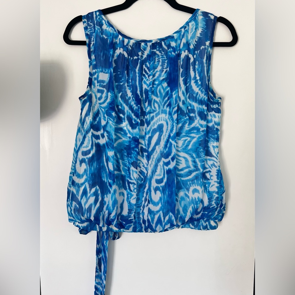 Cache Blue And White Patterned Blouse - image 4